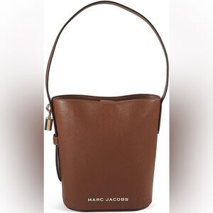 Marc Jacobs Women's Drifter Leather Bucket Bag Cognac Brown NWT Gold large